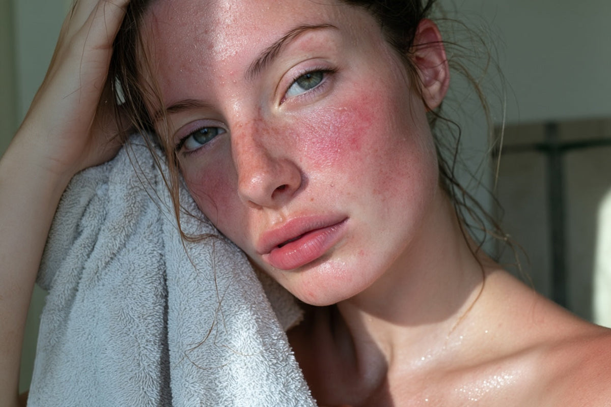 Pourquoi ai-je le visage rouge après la douche ?